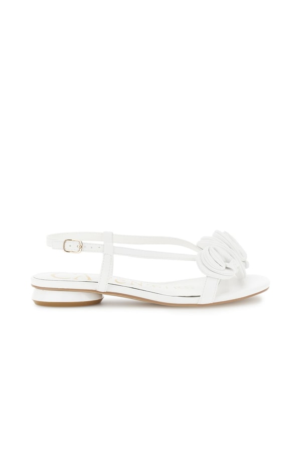 Caf&egrave;Noir Sandalen in Lederoptik mit Blumenapplikationen Off White Bewertung