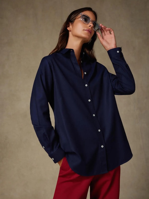 Caf&eacute; Coton Chemise Justine oversize en flanelle marine Review