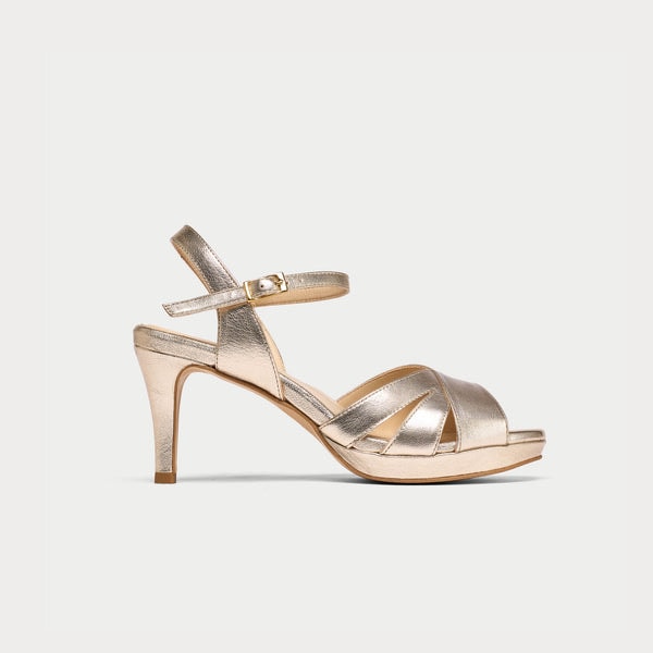 Calla Shoes Emily Champagne Leather Heeled Sandals Review