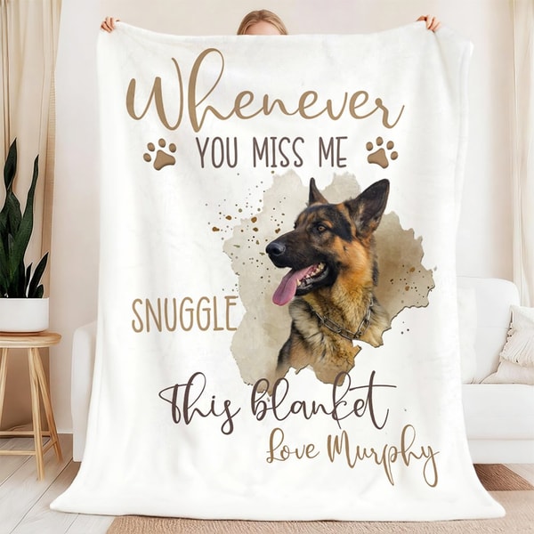 Callie Personalised Whenever You Miss Me Snuggle This Pet Photo Soft Blanket Review
