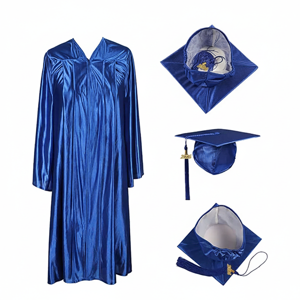 Cap and Gown Direct Shiny Royal Cap, Gown & Tassel for Graduation Review