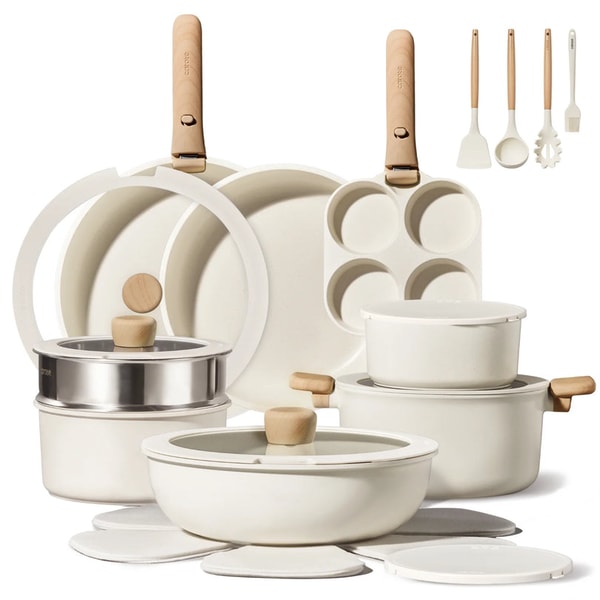 CAROTE Wooden Handle Detachable Cookware Set 26pcs Review