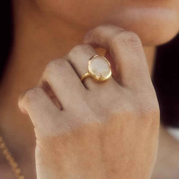 Carrie Elizabeth Caramel Quartz Molten Statement Ring Review