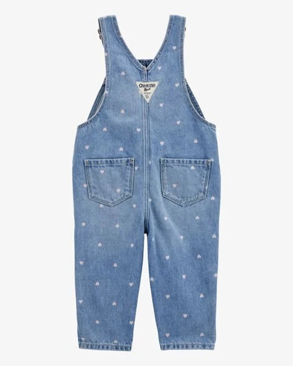 Carter&rsquo;s Baby Heart-Print Knit Denim Overalls - Blue Review