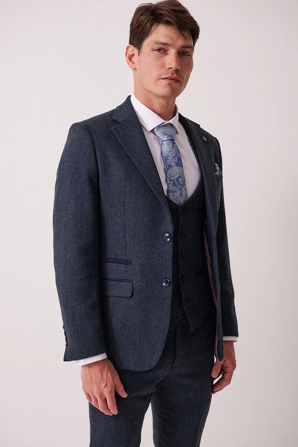 Castleson 3-delig Heren kostuum Tweed Dean Blue Beoordeling