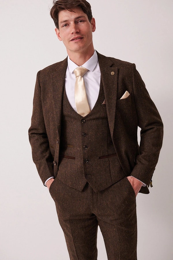Castleson 3-delig Heren kostuum Tweed Dean Brown Beoordeling