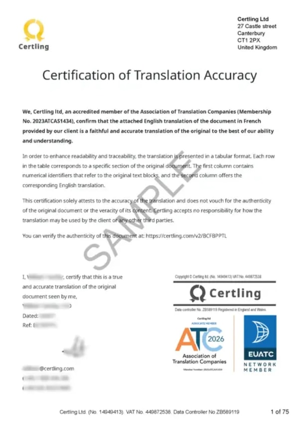 Certling Certified Translation Service Review