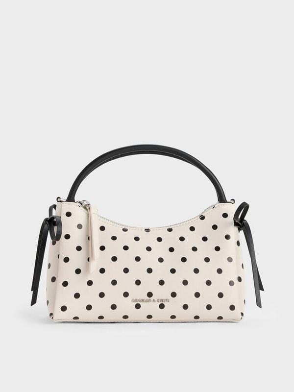 Charles & Keith Hazel Polka-Dot Bow Top Handle Bag Cream Reviews