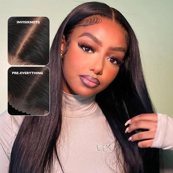 Charmanty Hair Review: Charmanty Hair Glueless Wig 7x5 Closure Lace Invisible Knot Pre-plucked & Cut Straight Natural Black Reviews
