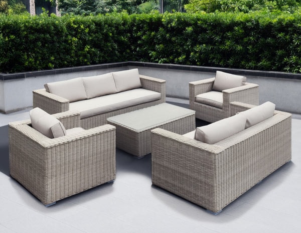 Mayfair Rattan Garden Sofa Set Seats Grey Review