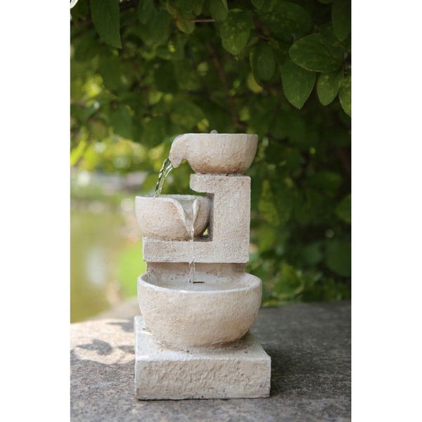 Bright Garden Stone Effect 3-Tier Cascading Solar Garden Fountain Water Review