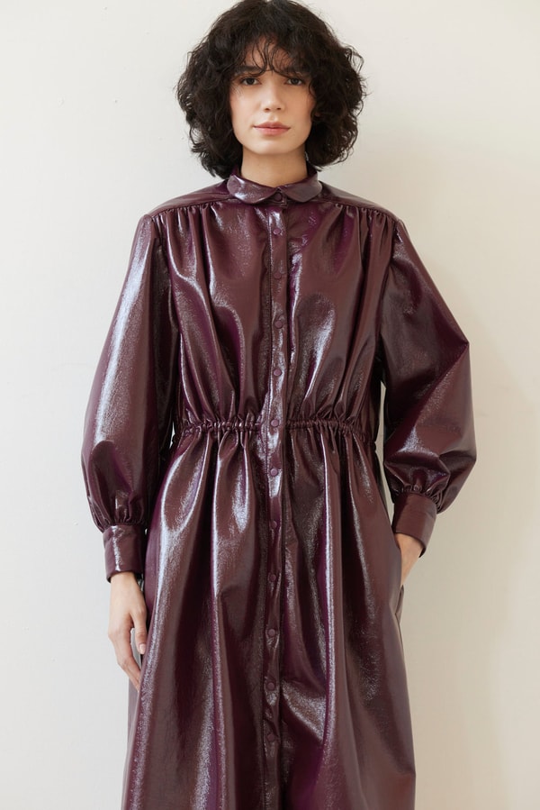 CHRISTINE ALCALAY Georgia Dress in Gloss Pleatherette Review