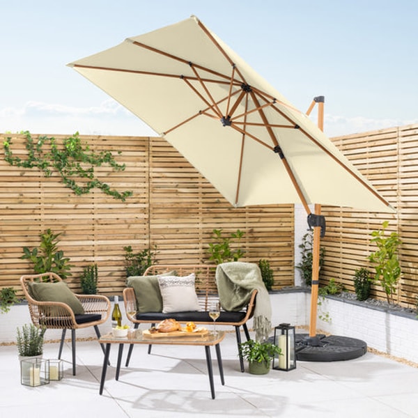 Christow Roma Wood-Effect Cantilever Parasol 2.5m Reviews