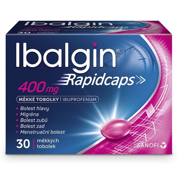 Ibalgin Rapidcaps 400mg 30 měkk&yacute;ch tobolek Recenze