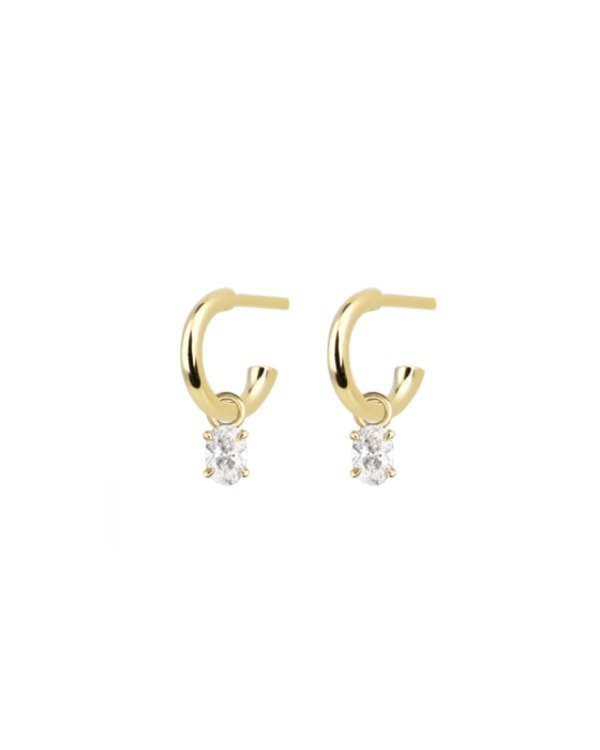 Class A Jewellers Oval Diamond Charmed Hoop Earrings Reviews