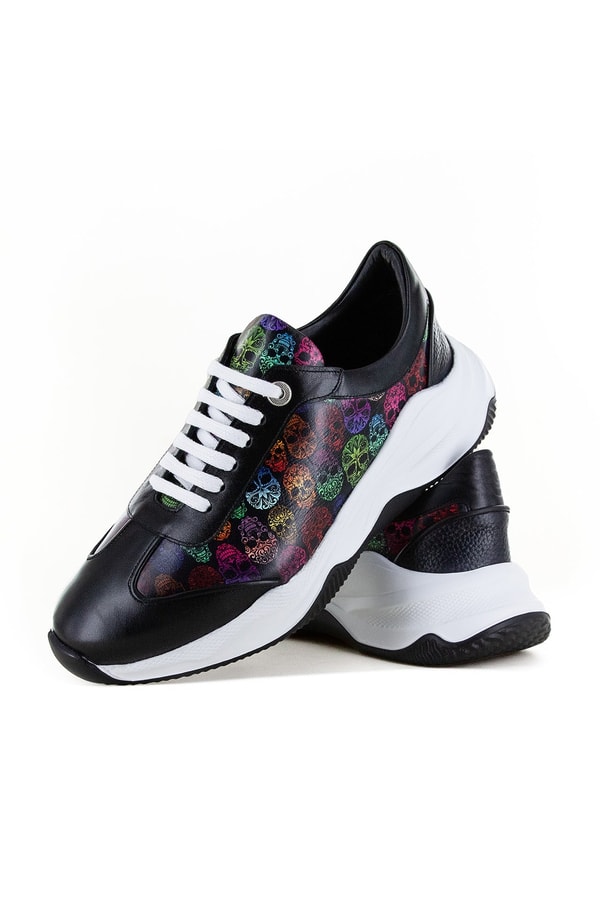 Claudio Lugli Shirts Multicoloured Skull Print Leather Trainers Review