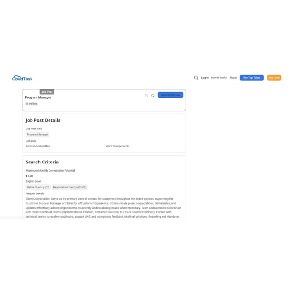 CloudTask Program Manager Review