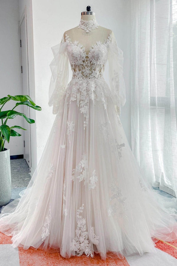 Cocomelody A-Line Court Train Lace Tulle Wedding Dress CW3156 Review
