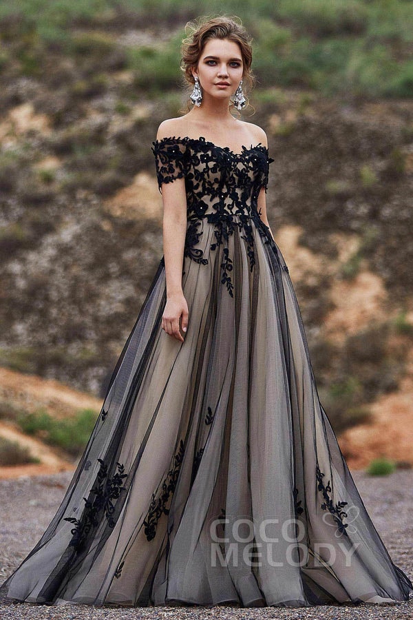 Cocomelody A-Line Sweep-Brush Train Tulle Gothic Wedding Dress LD5830 Review
