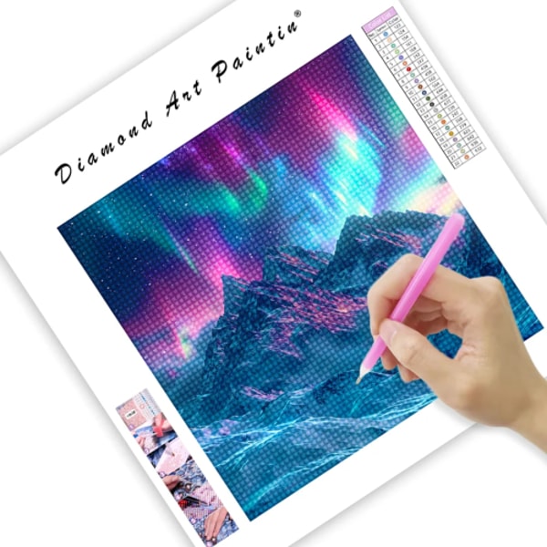 Diamond Art Paintin Colorful Aurora Snow Mountain Review