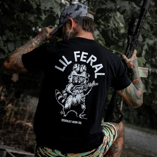 Combat Iron Apparel Lil Feral Raccoon Men's T-Shirt Review