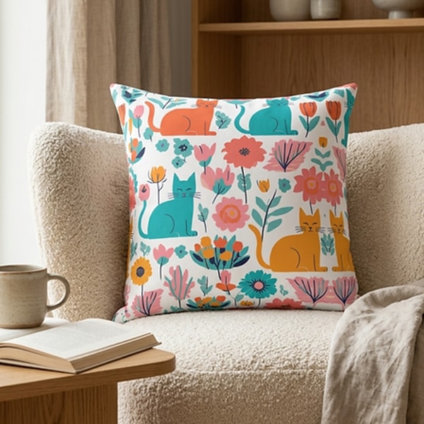Comfort Diva Floral Cat Throw Pillow Reviews