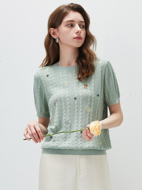 COMOBOCA Cable Knit Embroidered Sweater Review