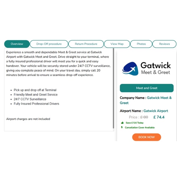 Compare My Parking Gatwick Meet & Greet Review