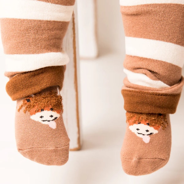 Contempo Neutral Hamish Highland Cow Socks Review
