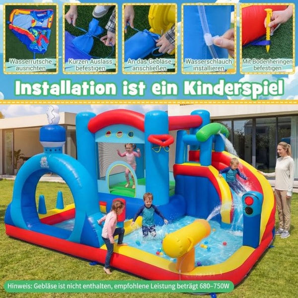 Costway H&uuml;pfburg mit Wasserrutsche Bewertung