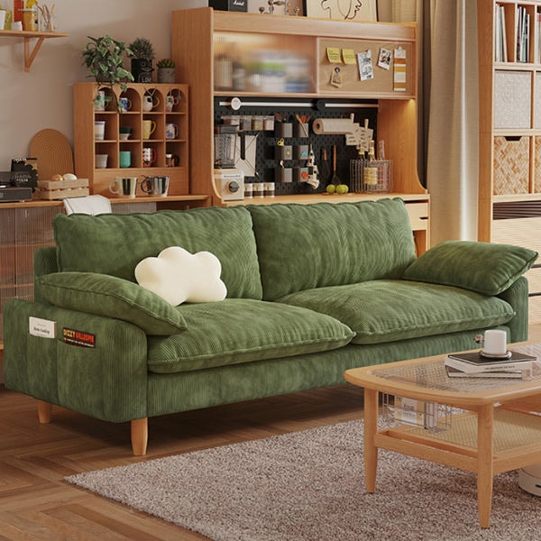 Cottonfy Retro Green Corduroy Upholstered Sofa Review