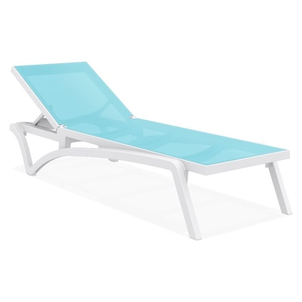 CozyDays Review: CozyDays Pacific Stacking Sling Chaise Lounge White Turquoise Reviews
