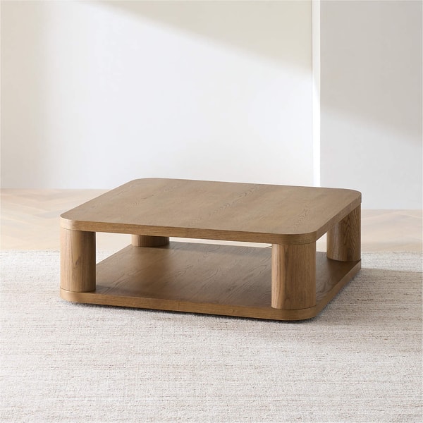 Crate & Barrel Oakhurst Brown Oak Wood 46" Square Coffee Table Review