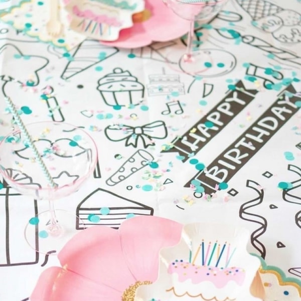 Creative Crayons Workshop Happy Birthday Coloring Tablecloth Reviews