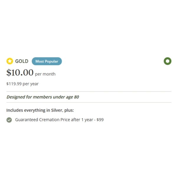 Cremation Club Gold Plan Review