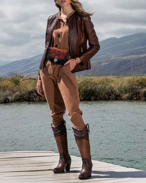 Cuadra Elegant Honey Embroidered Knee-High Boot for Women Reviews