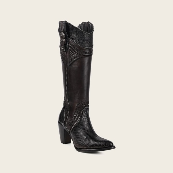 Cuadra Black Python Knee High Boots for Women Reviews