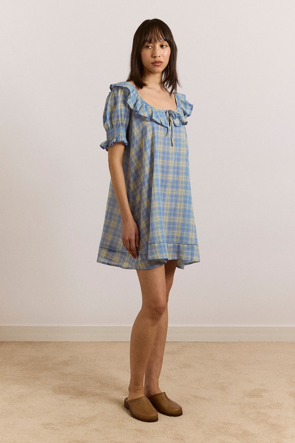 Damson Madder Harlow Mini Night Dress Butter Blue Check Review