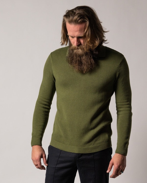 Dandy Del Mar The Sebastian LS Polo Shirt - Arbequina Review