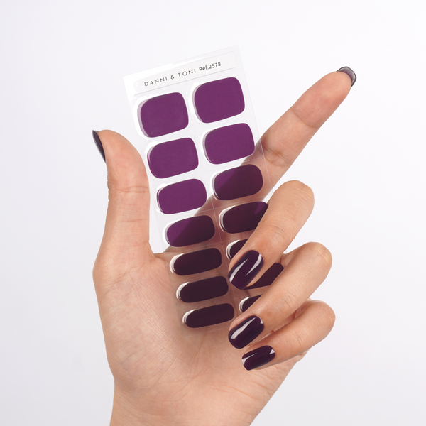 Danni & Toni Deep Midnight Purple Semi-Cured Gel Nail Strips Review