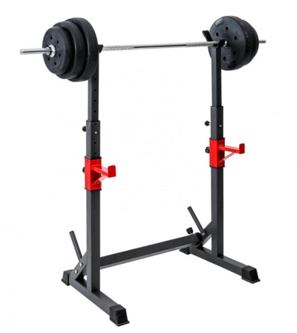 Decathlon Suporte de rack de agachamento ajust&aacute;vel Fitness Tech preto Review