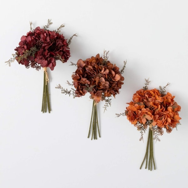 Design Decor Knoxville 12.5" Hydrangea Bouquet | Burgundy, Brown, and Orange Reviews