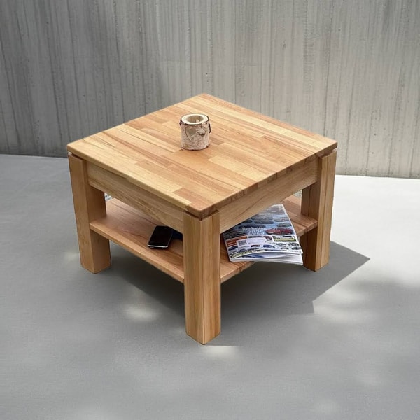 Designprodukte-aus-Holz Beistelltisch Couchtisch Kernbuche Wohnzimmertisch Bewertung