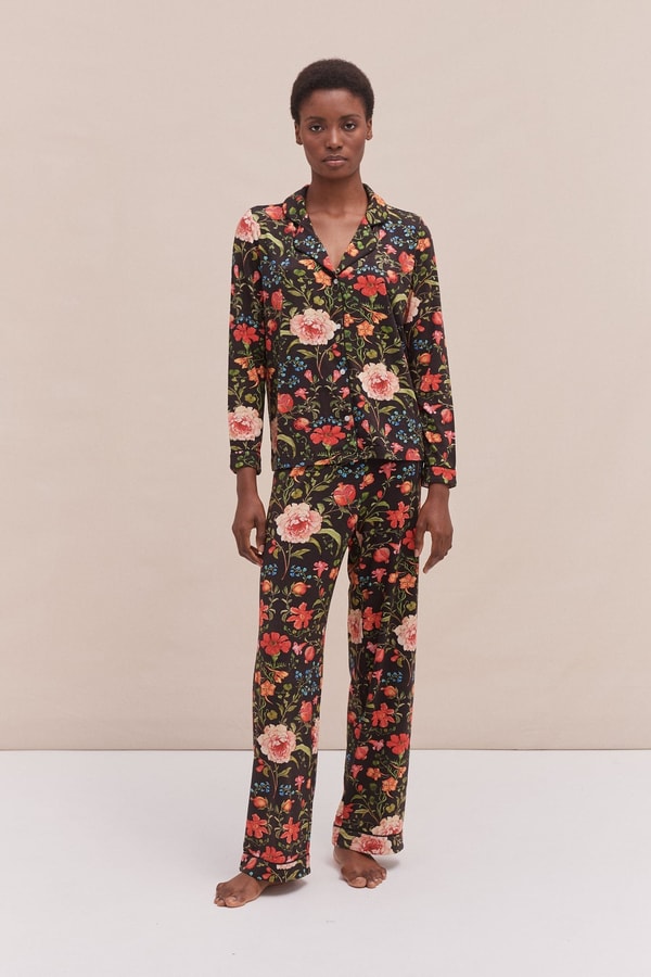 Desmond & Dempsey Lyocell Jersey Long Pyjama Set Persephone Review