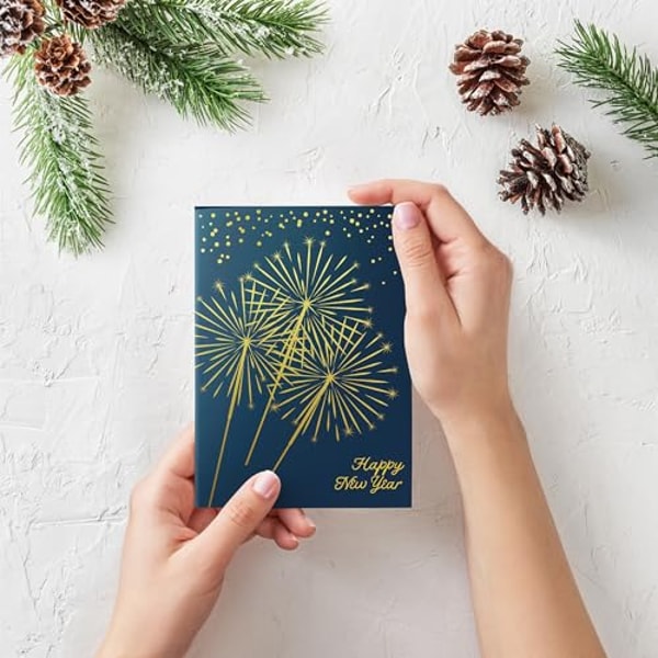 Dessie Shop 30 Unique Gold Foil Happy New Year Cards with Envelopes Review