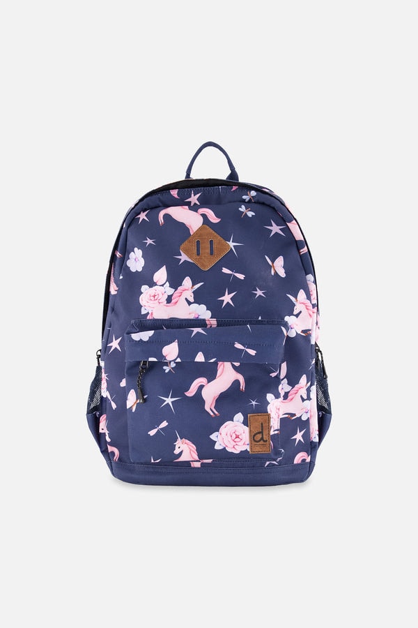 Deux par Deux Kids Backpack Navy Unicorn Print Review