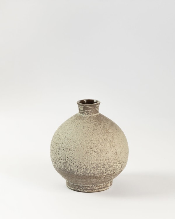 Devon Liedtke Round Bud Vase, Brown with White Lava Reviews