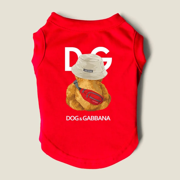 Dog Love Design Dog & Gabbana Print Dog T-shirt Avis