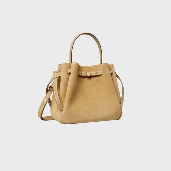 Donna 1981 TORY BURCH Borsa a secchiello piccola in suede con impuntura a vista Avalia&ccedil;&otilde;es