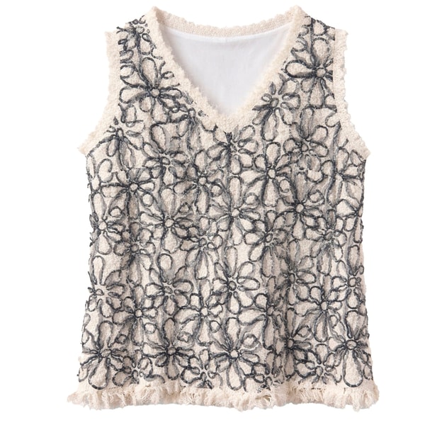 DOORS NYC JULIA ALLERT Sleeveless Abstract Textured Top - Ivory Review